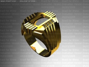 gents ring topaz Modello 3D