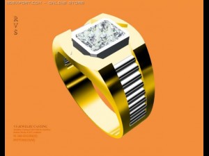 gents ring birthstone 3D-Modell