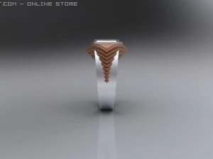 męski pierścionek z kamieniem urodzeniowym Model 3D