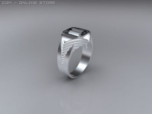 gents ring birthstone 3D मॉडल