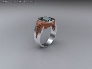 gents ring birthstone 3D मॉडल