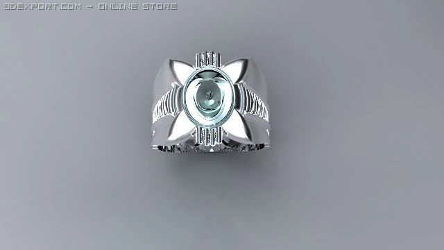 gents ring brithstone 3D Model .c4d .max .obj .3ds .fbx .stl .blend 