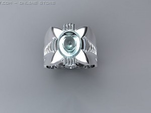 gents ring brithstone Modello 3D