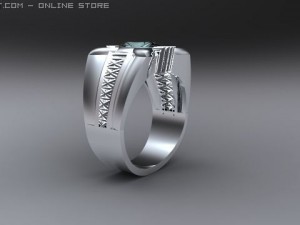 gents ring brithstone 3D-Modell