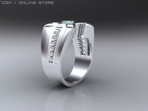 gents ring brithstone 3D-Modell