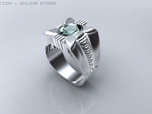 gents ring brithstone 3D-Modell