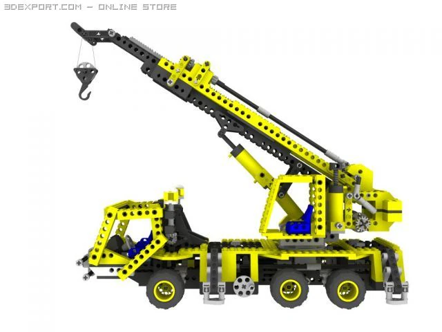 Лего техника пневматический кран 3D Модель .c4d .max .obj .3ds .fbx .stl .blend