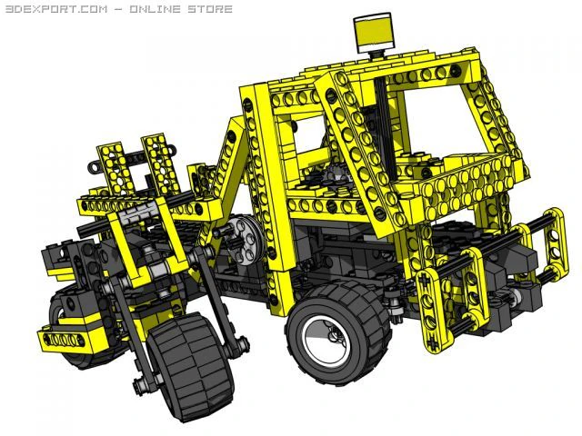 лего техника вертолет и пикап 3D Модель .c4d .max .obj .3ds .fbx .stl .blend 