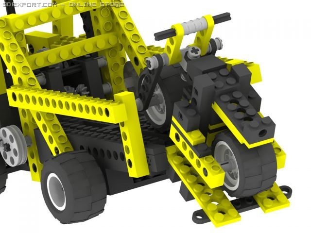 lego technic heli and pickup 3D in 3DExport
