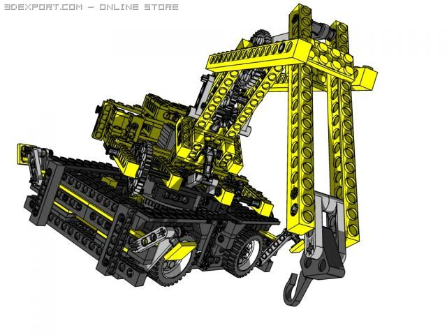Лего техника кран и рука 3D Модель .c4d .max .obj .3ds .fbx .stl .blend 