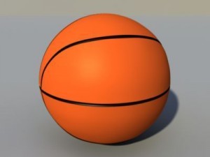 basket hoop with basketball Modello 3D