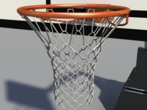 basket hoop with basketball Modello 3D