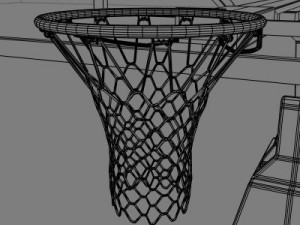 basket hoop with basketball Modello 3D