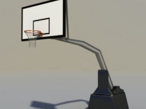 basket hoop with basketball Modello 3D