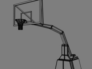 basket hoop with basketball Modello 3D
