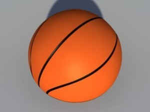 basket hoop with basketball Modello 3D