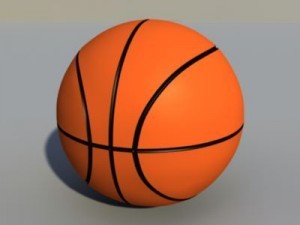 basket hoop with basketball Modello 3D