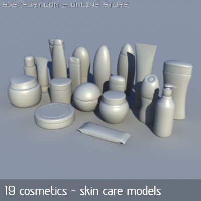 cosmetics and skincare 19 mdls Modelo 3D .c4d .max .obj .3ds .fbx .stl .blend 