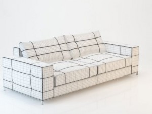 sofa barcelona 230x97 3D Model