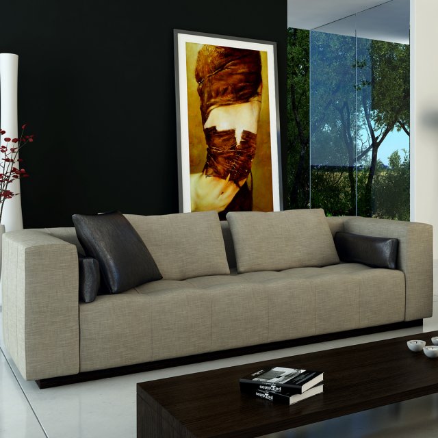 sofa living 230x100 3D मॉडल .c4d .max .obj .3ds .fbx .stl .blend 
