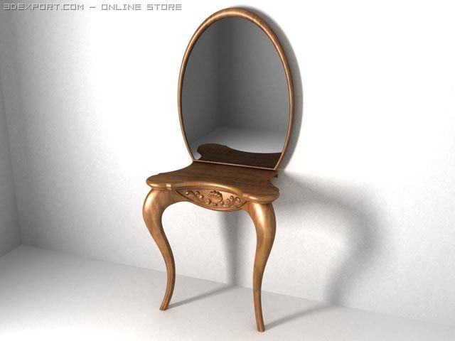 table toilet with woodcarving 3D 모델 .c4d .max .obj .3ds .fbx .stl .blend