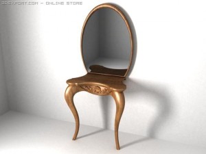 table toilet with woodcarving 3D-Modell