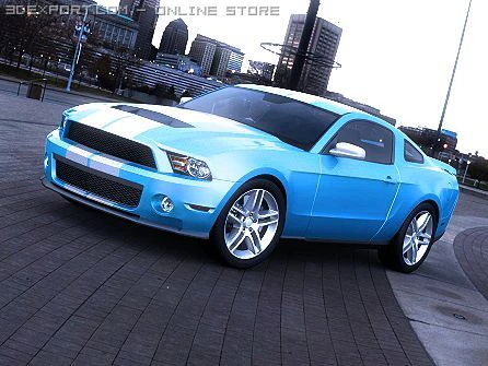 ford mustang shelby gt500 3D Model .c4d .max .obj .3ds .fbx .stl .blend 