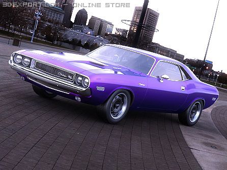 dodge challenger 1970 Model 3D .c4d .max .obj .3ds .fbx .stl .blend 