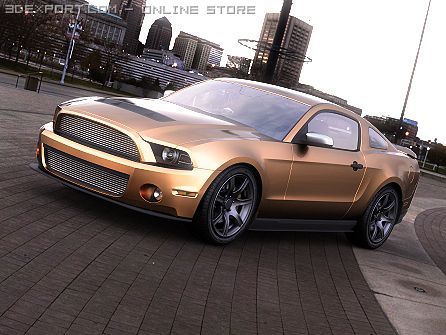 ford mustang shelby gt500 2011 custom 3D Модель .c4d .max .obj .3ds .fbx .stl .blend 