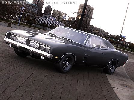 dodge charger rt 1969 3D Model .c4d .max .obj .3ds .fbx .stl .blend 