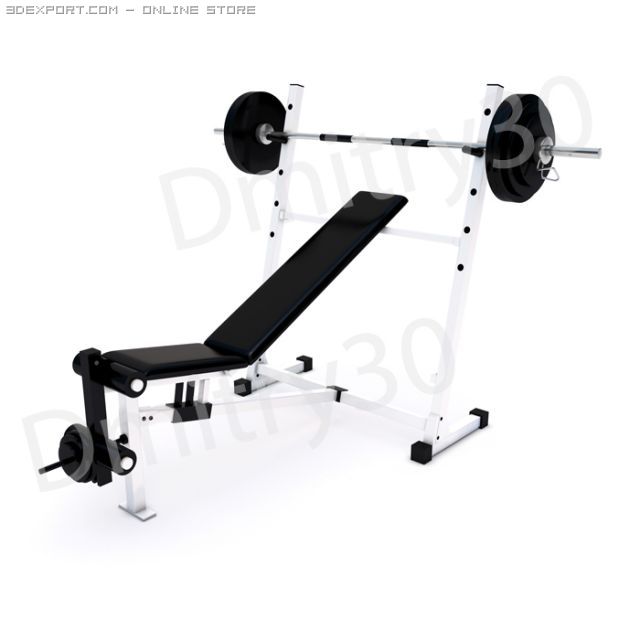 fitness home gym for regular sports training 3D in 3DExport