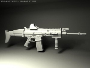 fn scar assault rifle Modelo 3D