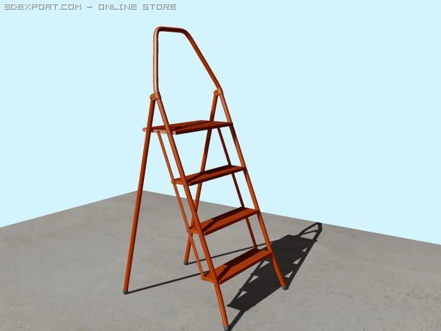 stepladder 3D Model .c4d .max .obj .3ds .fbx .stl .blend 