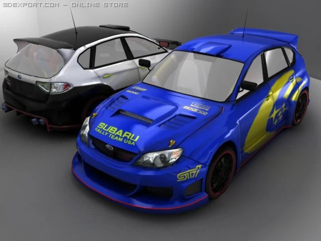 subaru impreza wrx sti 2008 3D Model .c4d .max .obj .3ds .fbx .stl .blend 