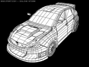 subaru impreza wrx sti 2008 3D Model