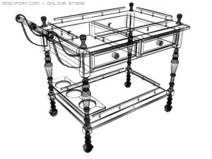 配膳台 3Dモデル