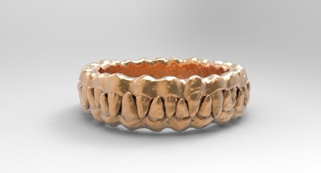 ring with teeth 3D 打印模型 .c4d .max .obj .3ds .fbx .stl .blend 