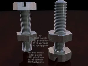 हेक्स बोल्ट माइनस 3D मॉडल