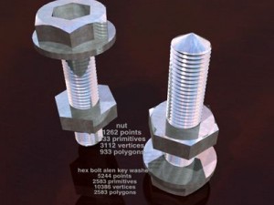 hex bolt allen key washer roun Modelo 3D