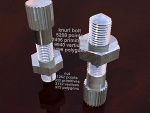 knurl nut and bolt Modelo 3D