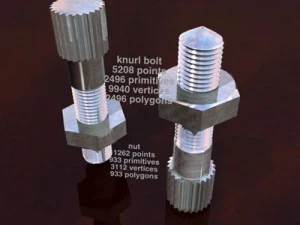滚花螺母和螺栓 3D 模型