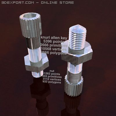knurl allen key 3D Model .c4d .max .obj .3ds .fbx .stl .blend 
