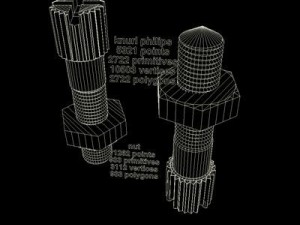 knurled philips head bolt Modelo 3D