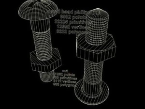 round head philips bolt 3D Model