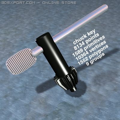 chuck key 3D Model .c4d .max .obj .3ds .fbx .stl .blend 