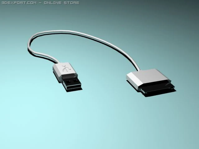 ipod usb cord 3D Model .c4d .max .obj .3ds .fbx .stl .blend
