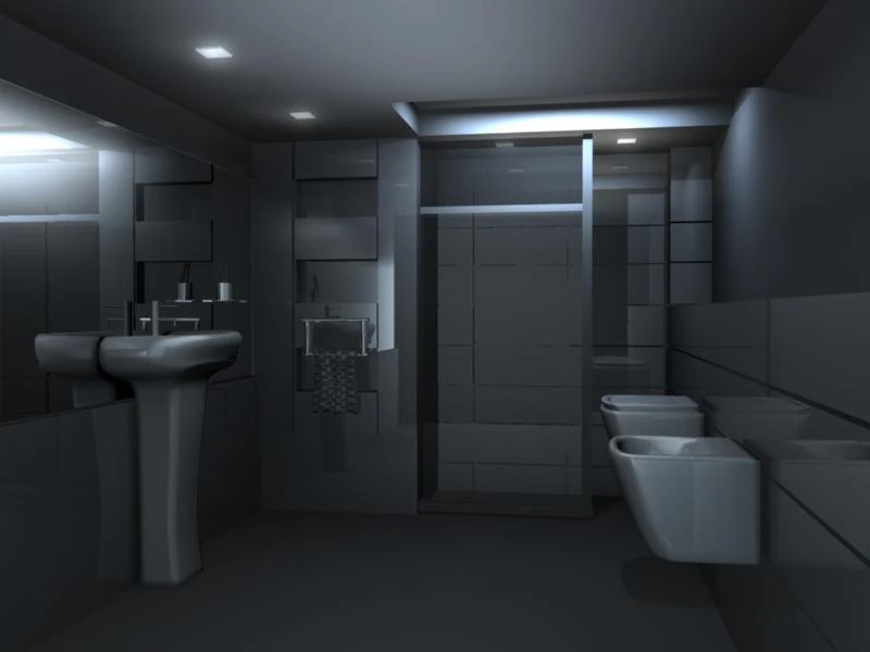 bluish bathroom 3D Model .c4d .max .obj .3ds .fbx .stl .blend 