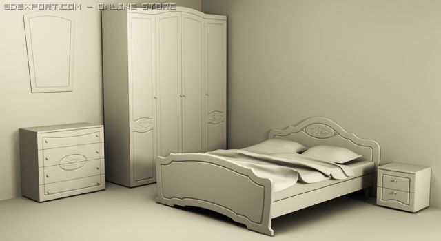 bedroom suite 3D-Modell .c4d .max .obj .3ds .fbx .stl .blend 