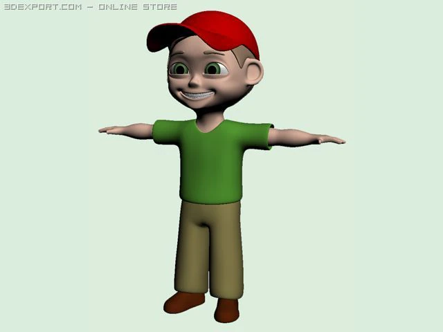 cartoon boy 3D Model .c4d .max .obj .3ds .fbx .stl .blend