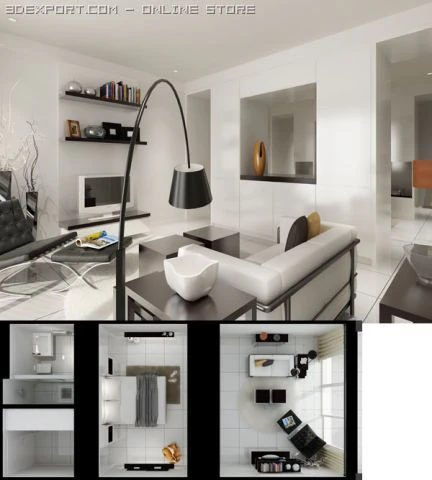 island studio 3D Model .c4d .max .obj .3ds .fbx .stl .blend 